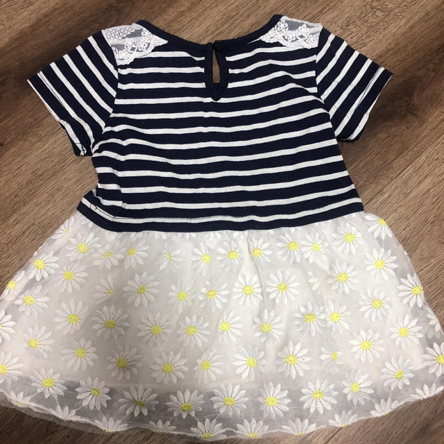 花柄ワンピース/紺/ネイビー/120cm キッズ/ベビー/マタニティのキッズ服女の子用(90cm~)(ワンピース)の商品写真