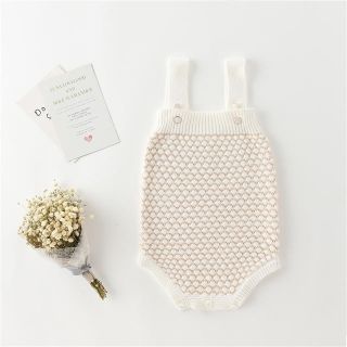 プチバトー(PETIT BATEAU)のニットロンパース♡ベビーガール66cm♡新品未使用♡セレモニー服ドレスに(ロンパース)