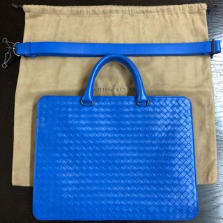 ボッテガヴェネタ(Bottega Veneta)の正規店購入 美品 ボッテガヴェネタ ブリーフケース 青(ビジネスバッグ)