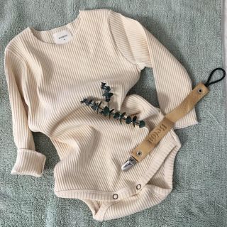 ザラキッズ(ZARA KIDS)の♡monbebe♡リブ長袖ロンパース♡男の子女の子♡約70〜80cm♡韓国子供服(ロンパース)