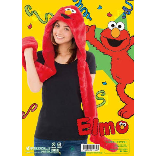 SESAME STREET(セサミストリート)のコスプレ 衣装★セサミ USJに 仮装 エルモ フードマフラー 新品 エンタメ/ホビーのコスプレ(衣装)の商品写真