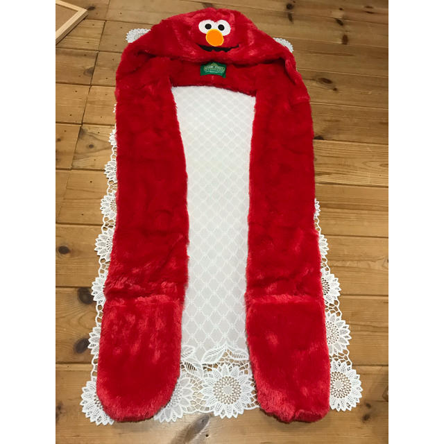 SESAME STREET(セサミストリート)のコスプレ 衣装★セサミ USJに 仮装 エルモ フードマフラー 新品 エンタメ/ホビーのコスプレ(衣装)の商品写真