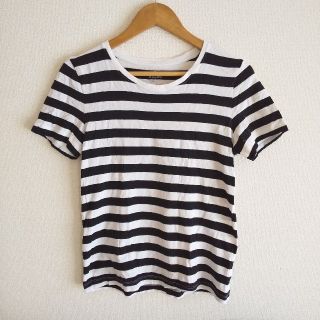 ムジルシリョウヒン(MUJI (無印良品))の【ハム☆様専用】無印良品 ボーダーTシャツ ホワイト×ブラック L(Tシャツ(半袖/袖なし))