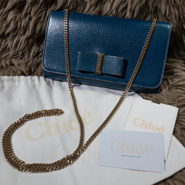 Chloe(クロエ)のChloe クロエ チェーンウォレット ショルダーバッグ 青 レディースのバッグ(ショルダーバッグ)の商品写真