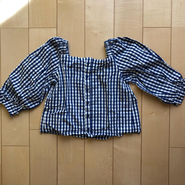 ZARA KIDS(ザラキッズ)のZARAkids ギンガムチェックブラウス 120 キッズ/ベビー/マタニティのキッズ服女の子用(90cm~)(ブラウス)の商品写真