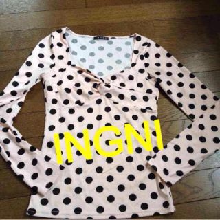 イング(INGNI)の値下げ‼︎INGNI水玉トップス(Tシャツ(長袖/七分))