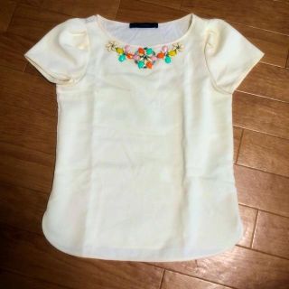 ザラ(ZARA)のZARA＊ビジュートップス(Tシャツ(半袖/袖なし))