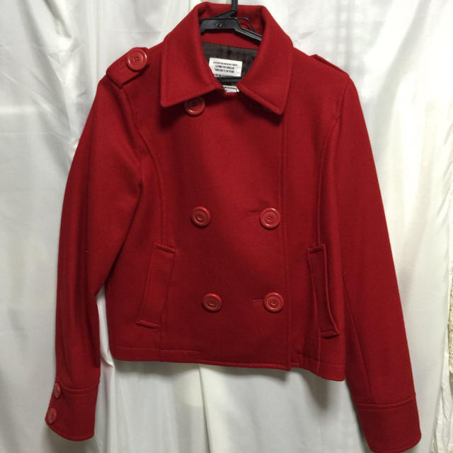 iiMK(アイアイエムケー)のショート丈ピーコート☆赤レッド レディースのジャケット/アウター(ピーコート)の商品写真