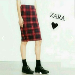 ザラ(ZARA)のZara チェックスカート(ロングスカート)