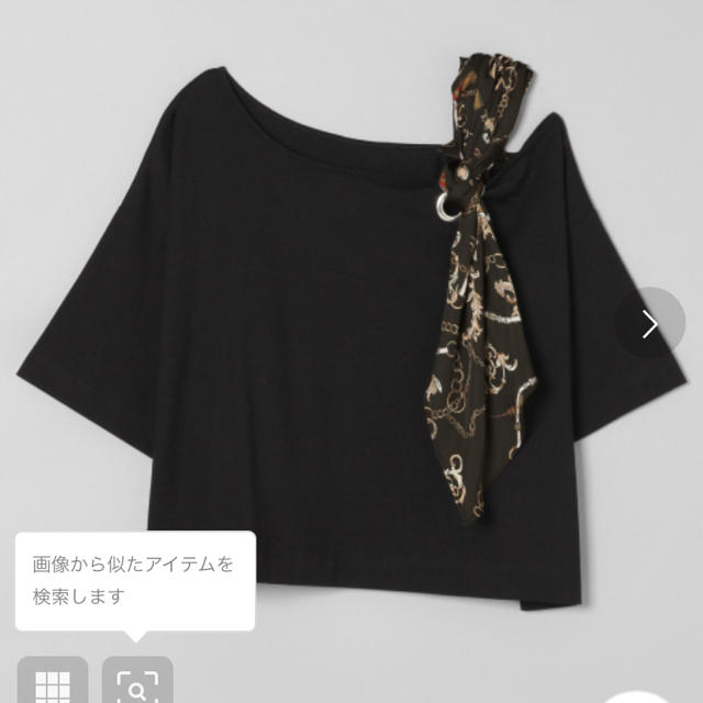 JEANASIS(ジーナシス)のJEANASIS ショルダースカーフアシメTEE レディースのトップス(Tシャツ(半袖/袖なし))の商品写真