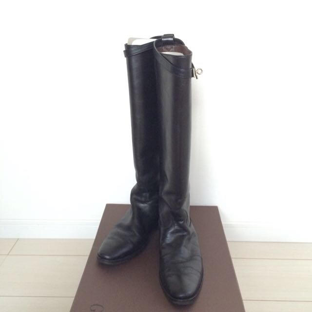 Demi-Luxe BEAMS(デミルクスビームス)のGRAFFITI ロングブーツ 黒 レディースの靴/シューズ(ブーツ)の商品写真