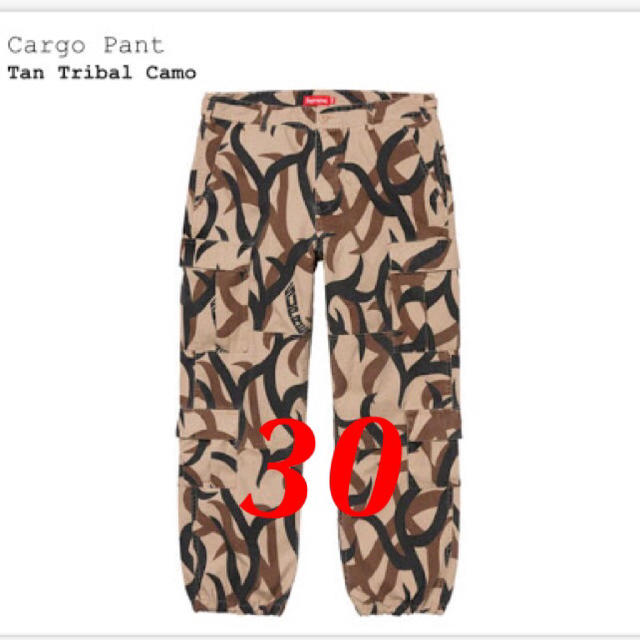 専用 30 Supreme Cargo Pant Tan Tribal camoメンズ