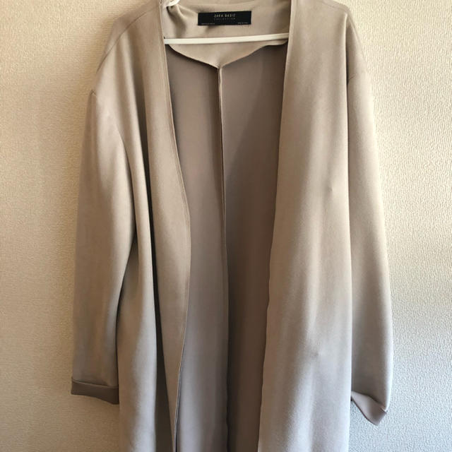 ZARA(ザラ)のZARA スウェード風ノーカラーコート レディースのジャケット/アウター(ノーカラージャケット)の商品写真