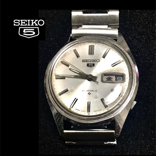 VINTAGE SEIKO 5 DAY & DATE 自動巻腕時計