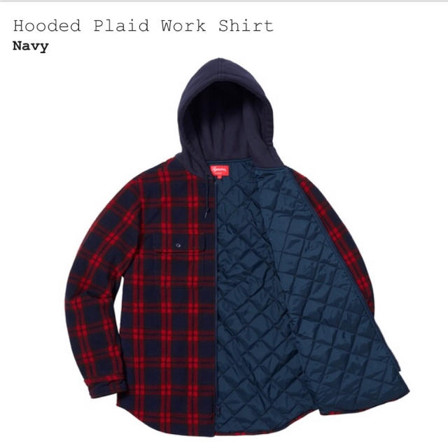 supreme hooded plaid work shirt 新品 m 安いそれに目立つ 37%割引 ...