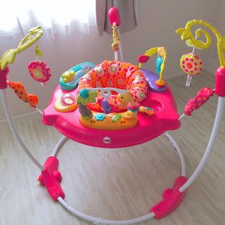 フィッシャープライス(Fisher-Price)の☆フィッシャープライス レインフォレスト ジャンパルー ピンク(ベビージム)