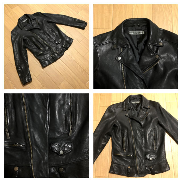 STUDIOUS(ステュディオス)のラムレザーダブルライダースジャケット (定価8万) メンズのジャケット/アウター(ライダースジャケット)の商品写真