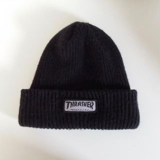 スラッシャー(THRASHER)のthrasher ニットキャップ カナダ製 黒(k-324)(ニット帽/ビーニー)