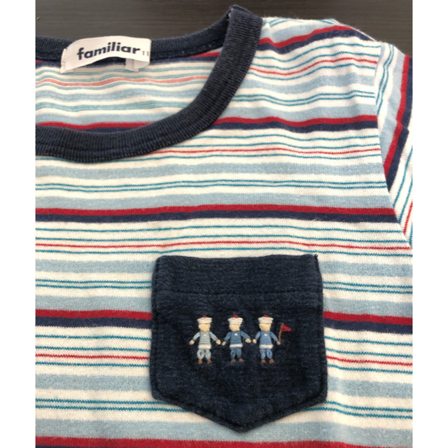familiar(ファミリア)のfamiliar Tシャツ 110 ブルー ボーダー キッズ/ベビー/マタニティのキッズ服男の子用(90cm~)(Tシャツ/カットソー)の商品写真