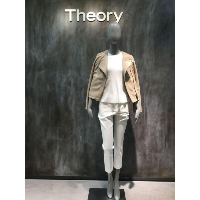 Theory 17AW レザーライダースジャケット ベージュ