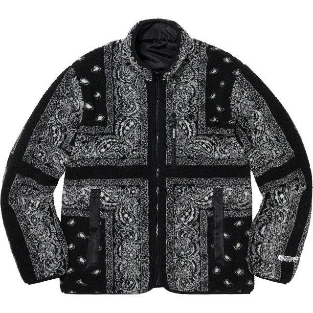 Reversible Bandana Fleece Jacket M 黒
