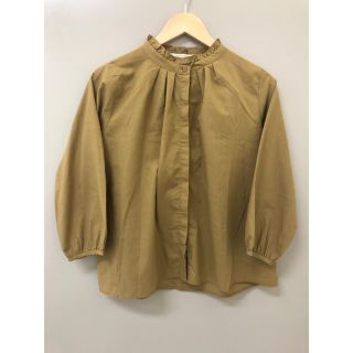 ショコラフィネローブ(chocol raffine robe)のchocol raffine robe 襟タック7分袖ブラウス(キャメル)(シャツ/ブラウス(長袖/七分))