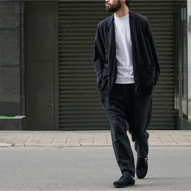 COMOLI - 【19ss】comoli シルクネップ テーパードパンツ ブラック