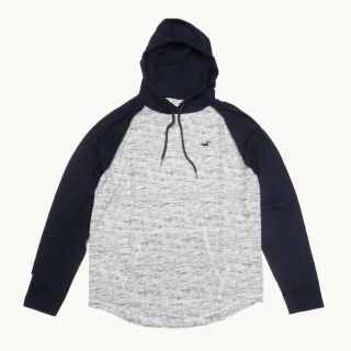 ホリスター(Hollister)の★新品/SALE★ホリスター★長袖パーカーTシャツ (Grey/Navy/M)(パーカー)