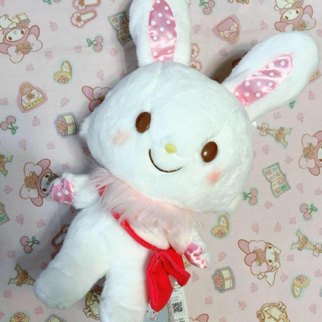 サンリオ(サンリオ)のウィッシュミーメル♡ぬいぐるみ♡赤かばん♡ピューロランド♡新品タグ付き エンタメ/ホビーのおもちゃ/ぬいぐるみ(ぬいぐるみ)の商品写真