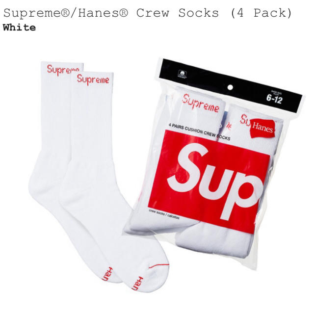 Supreme(シュプリーム)のSupreme®/Hanes® Crew Socks 4足セット メンズのレッグウェア(ソックス)の商品写真