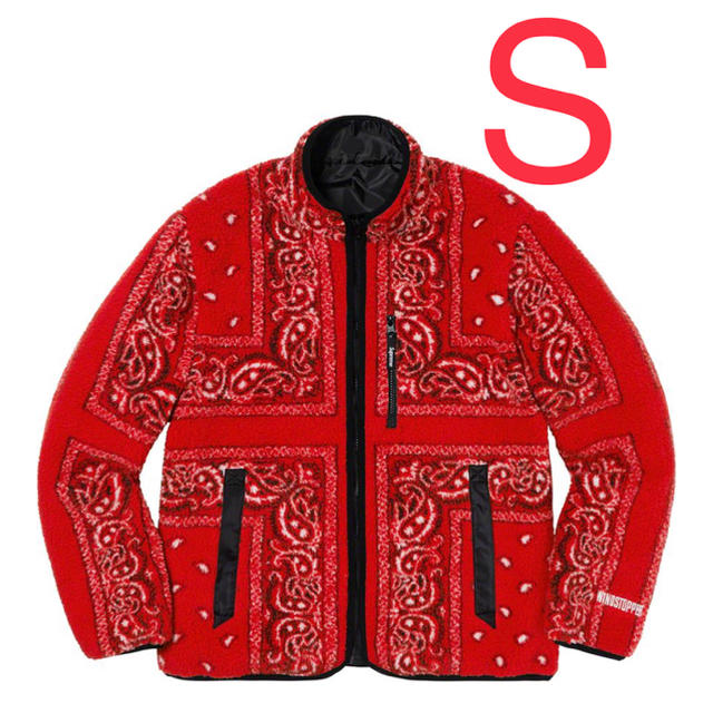 Supreme(シュプリーム)のReversible Bandana Fleece Jacket red s メンズのジャケット/アウター(ブルゾン)の商品写真