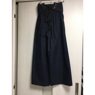 ザラ(ZARA)の一度のみ着用ザラZARAレースアップワイドパンツ(カジュアルパンツ)