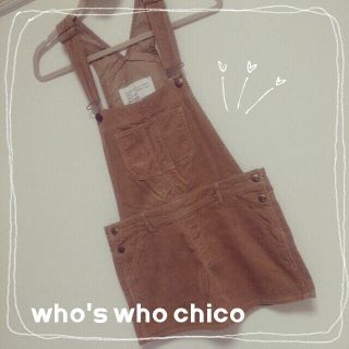 フーズフーチコ(who's who Chico)の＊chico オーバーオールスカート(ミニワンピース)