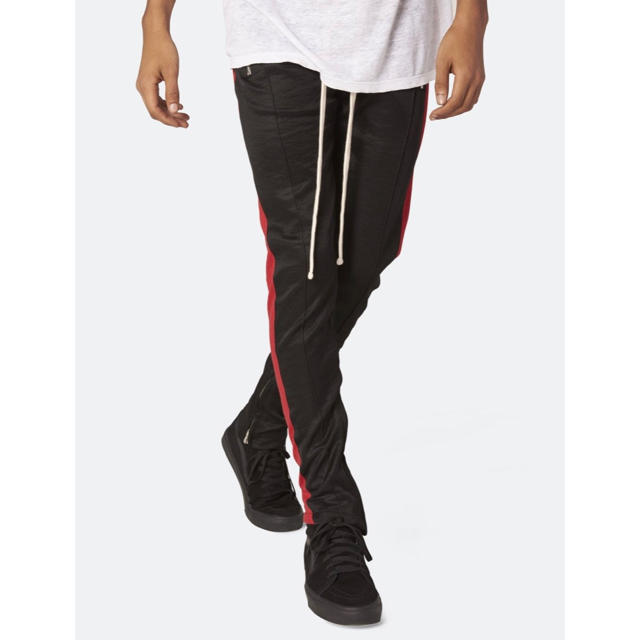 FEAR OF GOD(フィアオブゴッド)のMnml Track Pants - Black/Red Sサイズ メンズのパンツ(その他)の商品写真