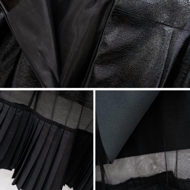 ZARA(ザラ)のLEATHER SEE-THROUGH FRILLSKIRT. レディースのスカート(ロングスカート)の商品写真