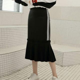 バブルス(Bubbles)のPLEATED JERSEY SKIRT.(ロングスカート)