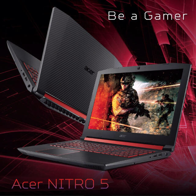 Acer(エイサー)のAcer Nitro ゲーミングノートパソコン AN515-52-F58GA スマホ/家電/カメラのPC/タブレット(ノートPC)の商品写真