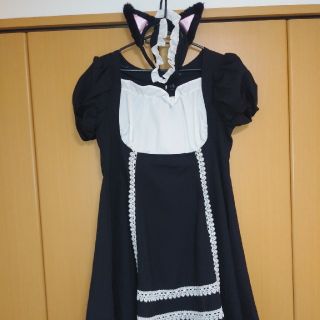 洋服屋の在庫処理！ロリータ、ゴスロリ、コスプレ、猫耳メイド風ワンピース サイズＬ(衣装)