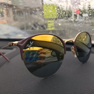 レイバン(Ray-Ban)のRayBan サングラス 中古 ミラーサングラス ピンク/パープル系の縁(サングラス/メガネ)