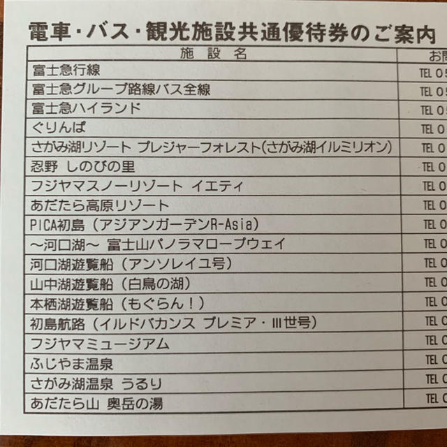富士急ハイランド 2名、チケット(電車.バス.観光施設 共通優待 富士急ハイランド 2名、チケット(電車.バス.観光施設 共通優待