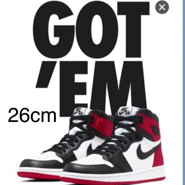 26cm air jordan 1 BLACK TOE