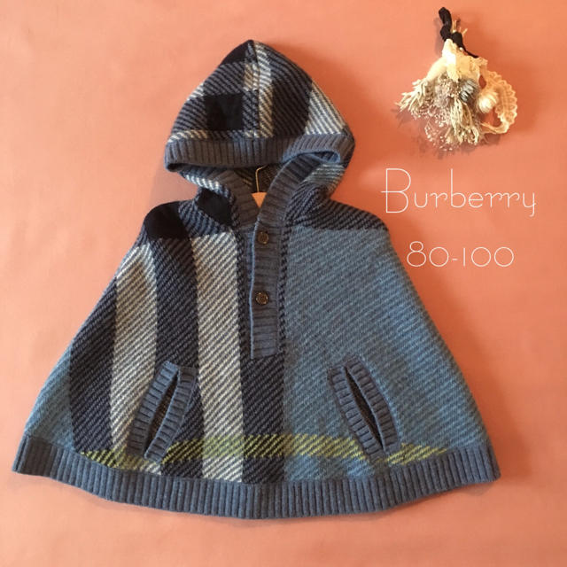 BURBERRY(バーバリー)のBurberry バーバリー チェック ウール100㌫ポンチョ *̩̩̥୨୧˖  キッズ/ベビー/マタニティのキッズ服男の子用(90cm~)(コート)の商品写真