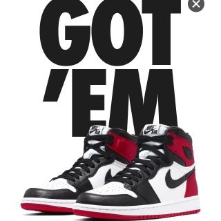 ナイキ(NIKE)の26　nike jordan1 black toe satin(スニーカー)