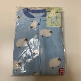 ユニクロ(UNIQLO)のまくら様 ユニクロ フリースロンパース マイクロフリース 足つきロンパース(カバーオール)