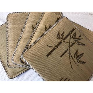 ✨ま様専用✨【新品 未使用】い草 座布団 5枚組 ゴザ 竹模様 (クッション)