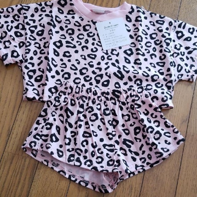 ヒョウ柄セットアップ キッズ/ベビー/マタニティのキッズ服女の子用(90cm~)(Tシャツ/カットソー)の商品写真