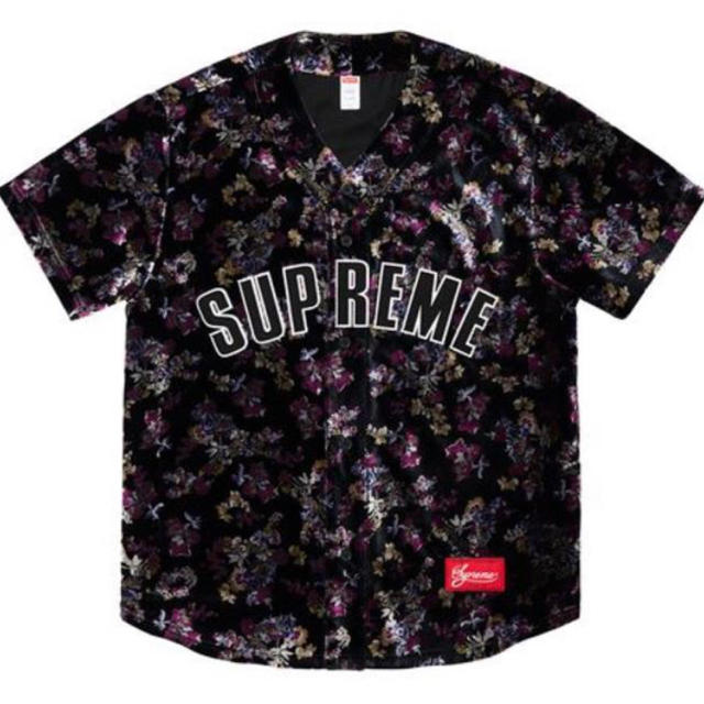 Supreme Baseball Jersey Floral Velour XL