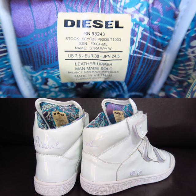 DIESEL(ディーゼル)のDIESEL ハイカットスニーカー 24.5 レディースの靴/シューズ(スニーカー)の商品写真