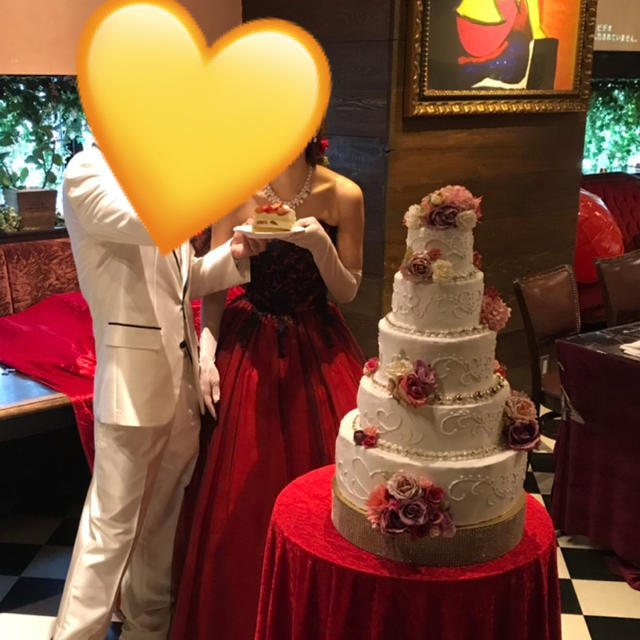 イミテーション ウェディングケーキ ケーキスタンド付きの通販 by あ's