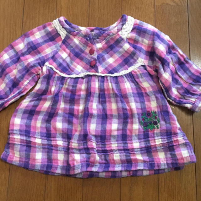 Petit jam(プチジャム)のチェックシャツ 2枚セット 90センチ キッズ/ベビー/マタニティのキッズ服女の子用(90cm~)(ブラウス)の商品写真